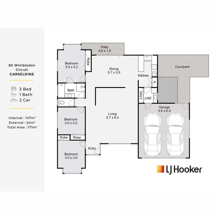 Floorplan of Homely house listing, 80 Wimbledon Circuit, Carseldine QLD 4034