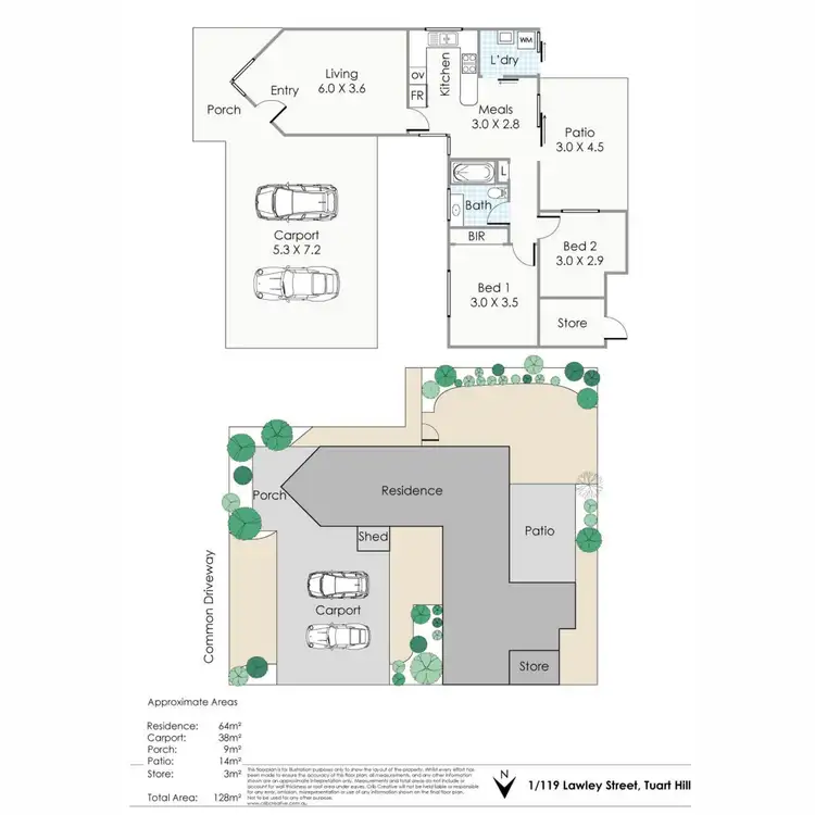 Floorplan of Homely villa listing, 1/119 Lawley Street, Tuart Hill WA 6060
