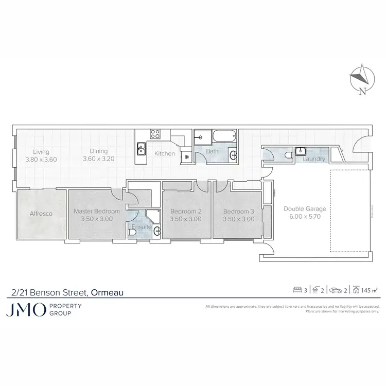 Floorplan of Homely semi-detached listing, 2/21 Benson Street, Ormeau QLD 4208