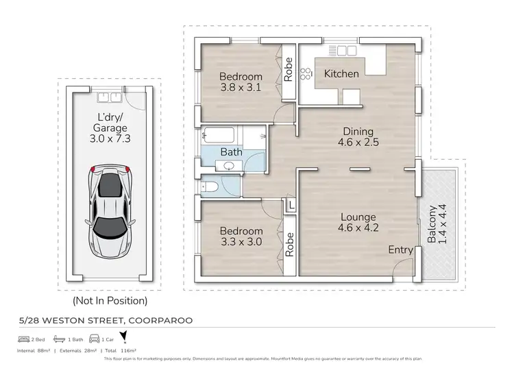 Floorplan of Homely unit listing, 5/28 Weston Street, Coorparoo QLD 4151