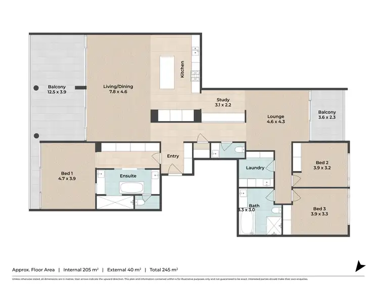Floorplan of Homely apartment listing, 631/1 Newstead Terrace, Newstead QLD 4006