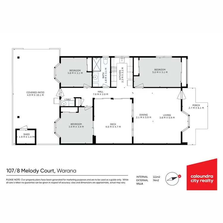 Floorplan of Homely unit listing, 107/8 Melody Court, Warana QLD 4575