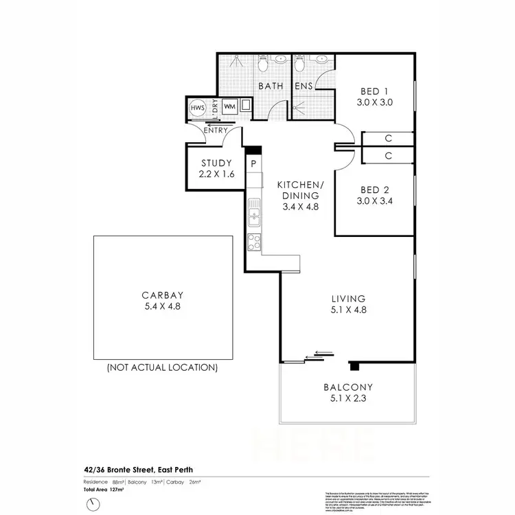 Floorplan of Homely apartment listing, 42/36 Bronte Street, East Perth WA 6004