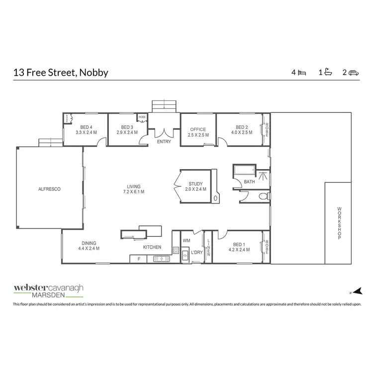 Floorplan of Homely house listing, 13 Free Street, Nobby QLD 4360
