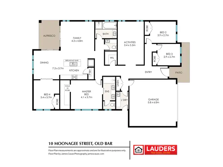 Floorplan of Homely house listing, 10 Moonagee Crescent, Old Bar NSW 2430