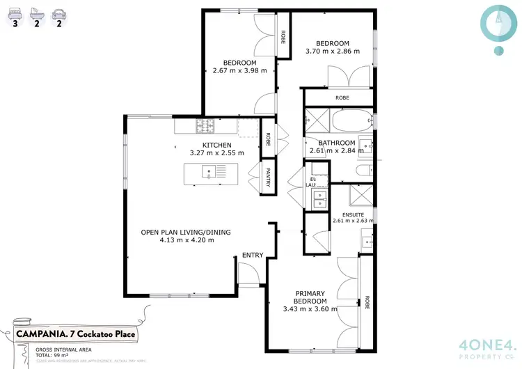 Floorplan of Homely house listing, 13 Cockatoo Place, Campania TAS 7026