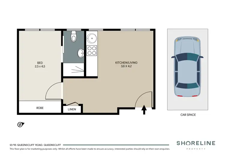 Floorplan of Homely unit listing, 12/95 Queenscliff Road, Queenscliff NSW 2096