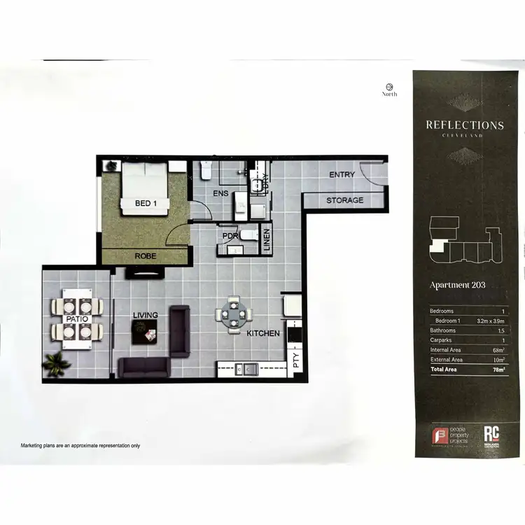 Floorplan of Homely apartment listing, 203/6 Fitzroy Street, Cleveland QLD 4163