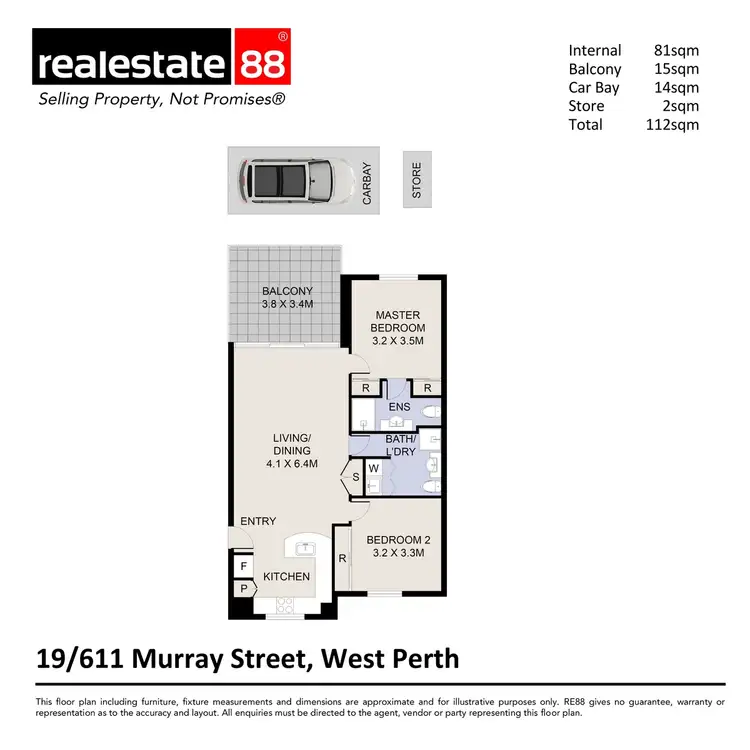 Floorplan of Homely apartment listing, 19/611 Murray Street, West Perth WA 6005