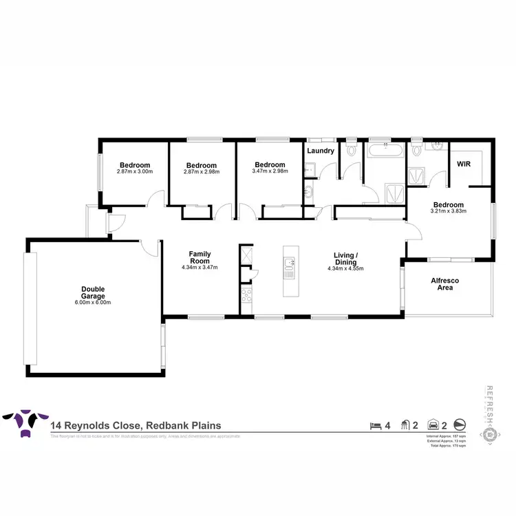 Floorplan of Homely house listing, 14 Reynolds Close, Redbank Plains QLD 4301