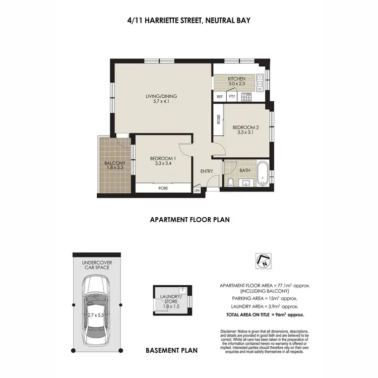 Floorplan of Homely unit listing, 4/11 Harriette Street, Neutral Bay NSW 2089