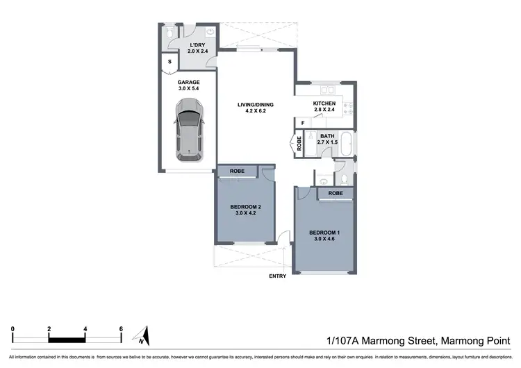 Floorplan of Homely unit listing, 1/107A Marmong Street, Marmong Point NSW 2284