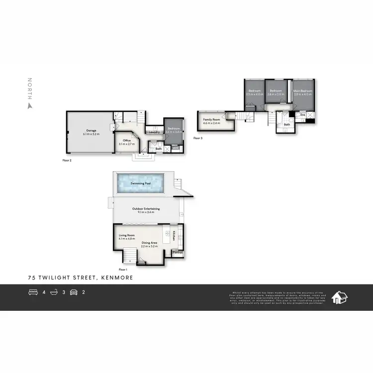 Floorplan of Homely house listing, 75 Twilight Street, Kenmore QLD 4069