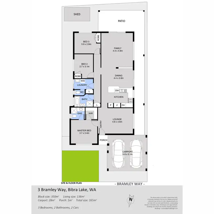 Floorplan of Homely house listing, 3 Bramley Way, Bibra Lake WA 6163