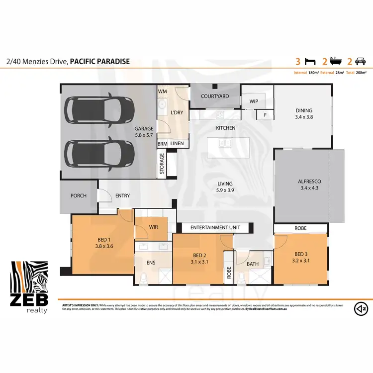 Floorplan of Homely house listing, 2/40 Menzies Drive, Pacific Paradise QLD 4564