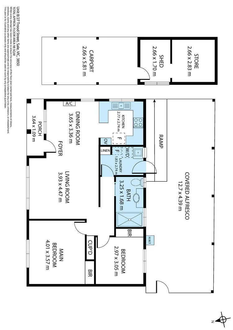Floorplan of Homely unit listing, 8/27 Trood Street, Sale VIC 3850