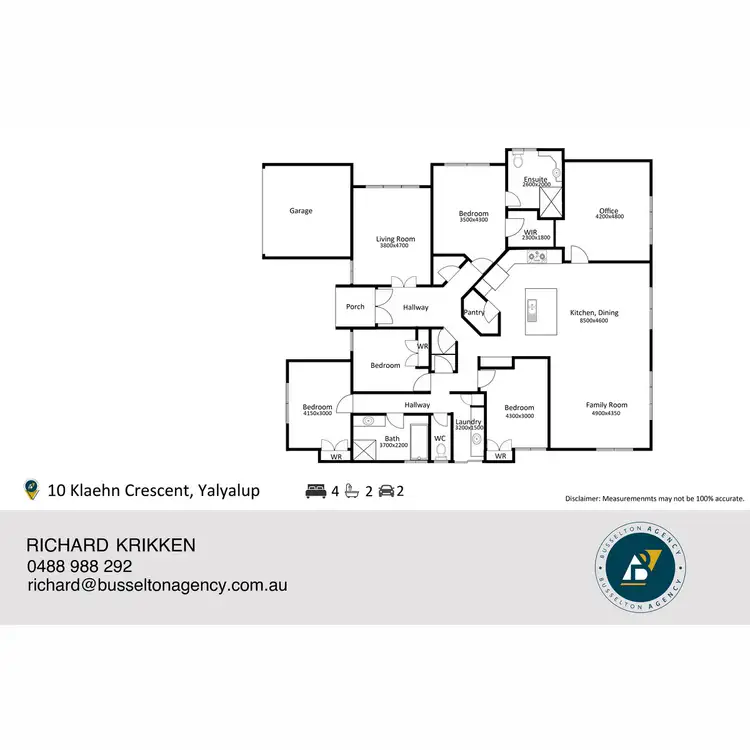 Floorplan of Homely house listing, 10 Klaehn Crescent, Yalyalup WA 6280