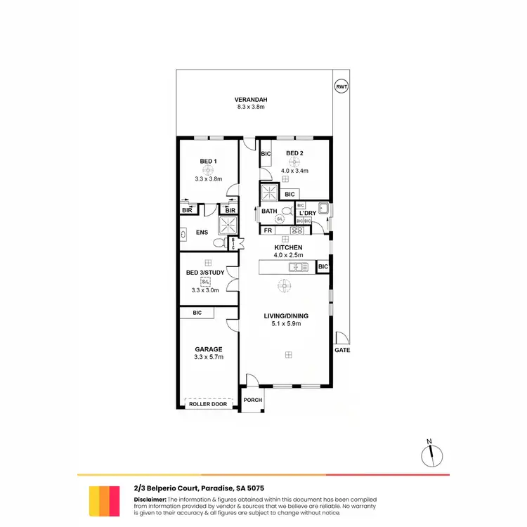 Floorplan of Homely retirement listing, 2/3 Belperio Court, Paradise SA 5075