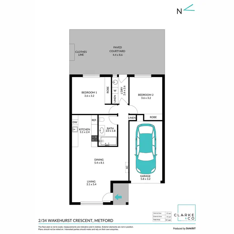 Floorplan of Homely unit listing, 2/34 Wakehurst Crescent, Metford NSW 2323