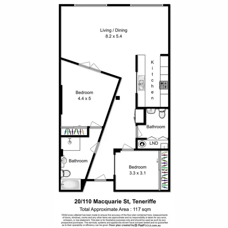 Floorplan of Homely apartment listing, 20/110 Macquarie Street, Teneriffe QLD 4005