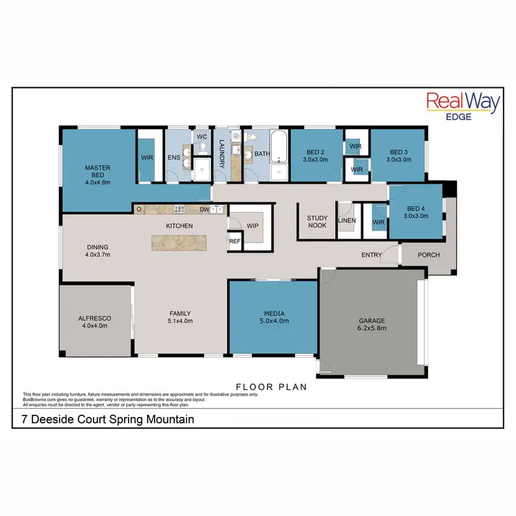 Floorplan of Homely house listing, 7 Deeside Court, Spring Mountain QLD 4300