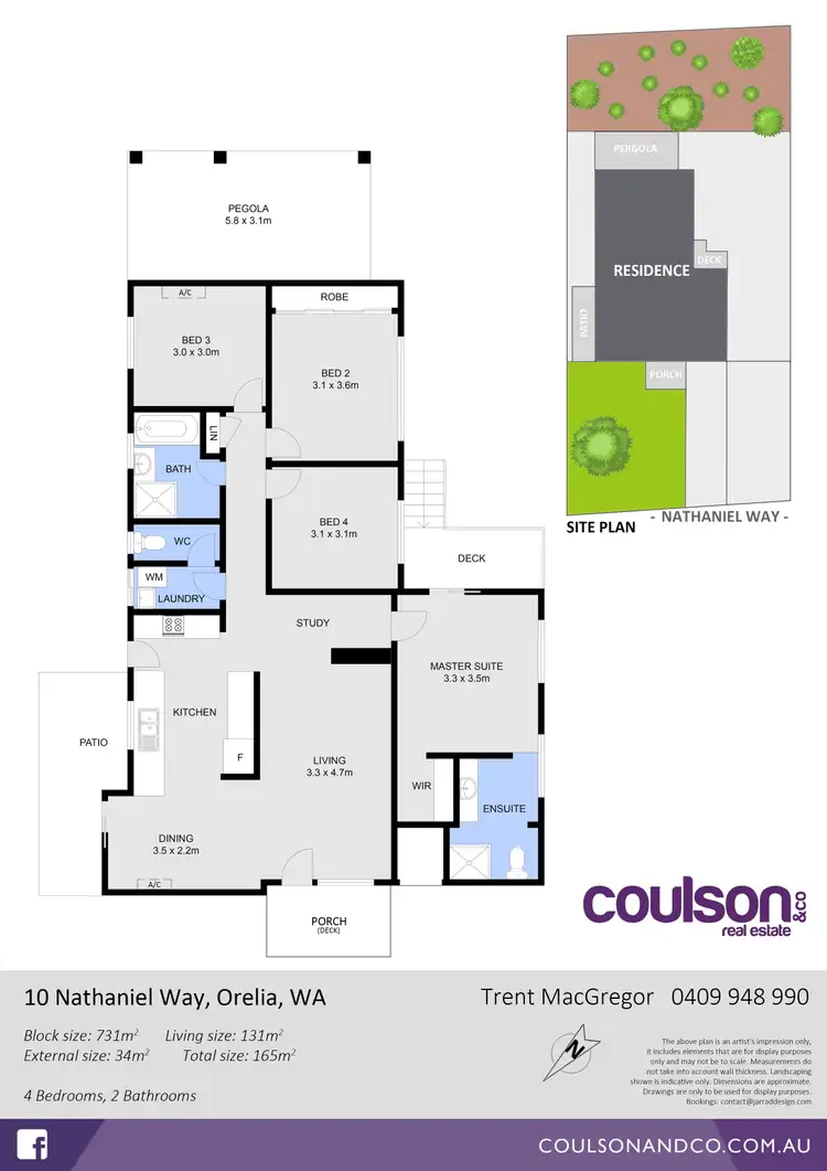 Floorplan of Homely house listing, 10 Nathaniel Way, Orelia WA 6167