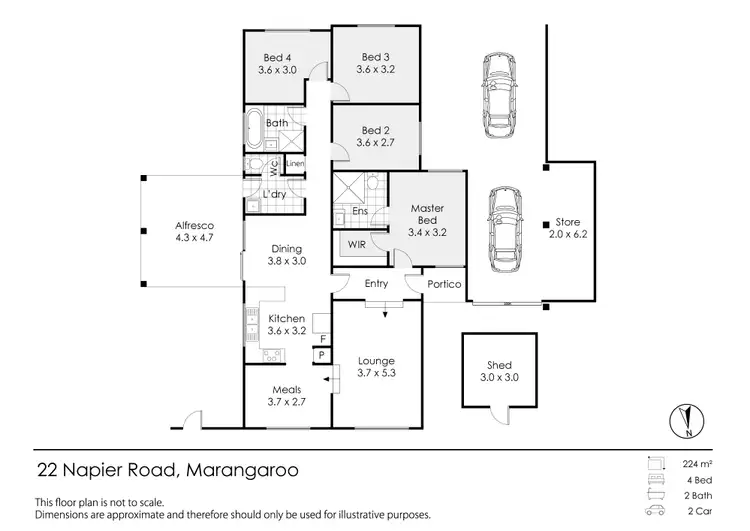 Floorplan of Homely house listing, 22 Napier Road, Marangaroo WA 6064
