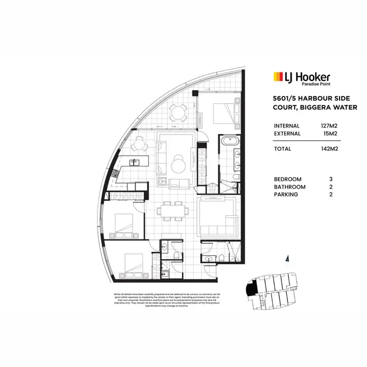 Floorplan of Homely apartment listing, 5601/5 Harbour Side Court, Biggera Waters QLD 4216