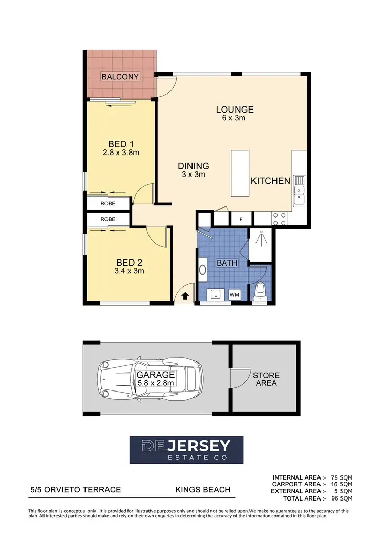 Floorplan of Homely unit listing, 5/5 Orvieto Terrace, Kings Beach QLD 4551