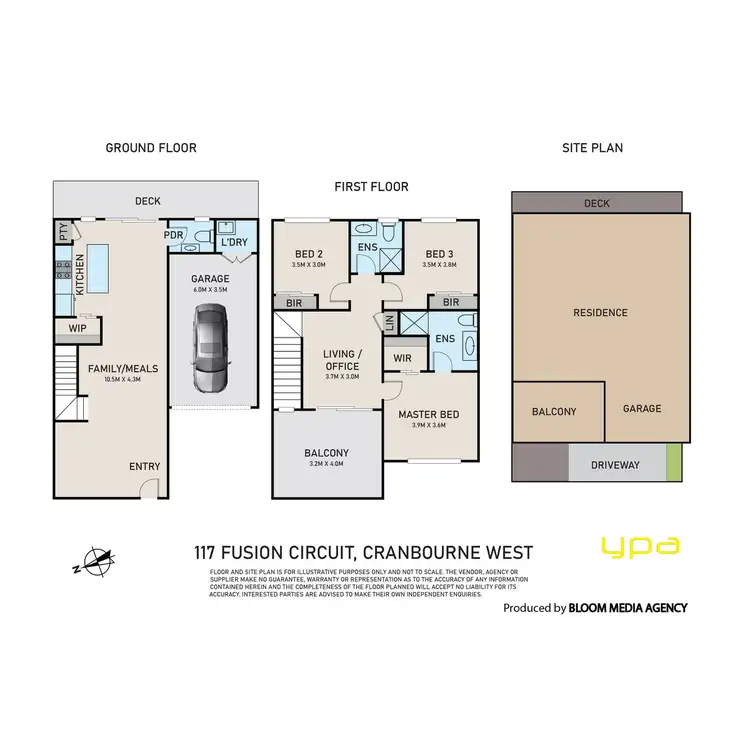 Floorplan of Homely townhouse listing, 117 Fusion Circuit, Cranbourne West VIC 3977