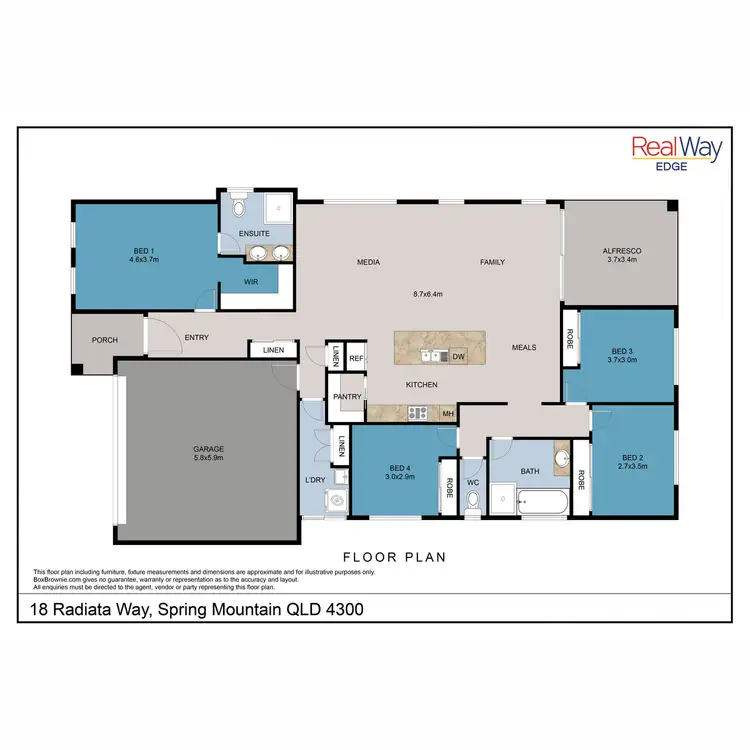 Floorplan of Homely house listing, 18 Radiata Way, Spring Mountain QLD 4300
