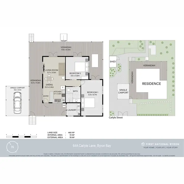 Floorplan of Homely house listing, 64A Carlyle Lane, Byron Bay NSW 2481