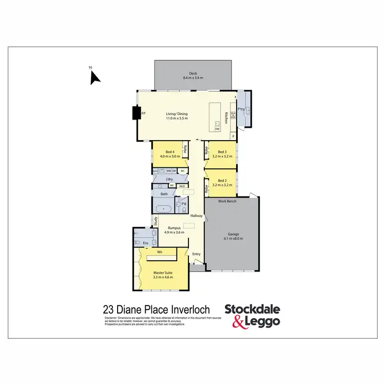 Floorplan of Homely house listing, 23 Diane Place, Inverloch VIC 3996