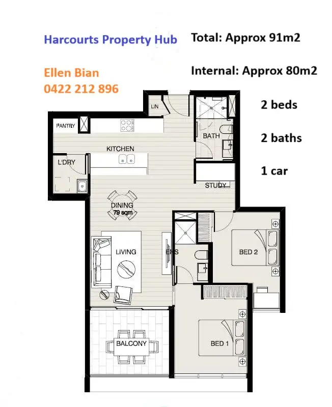 Floorplan of Homely apartment listing, 708/5-7 Peninsular Drive, Surfers Paradise QLD 4217
