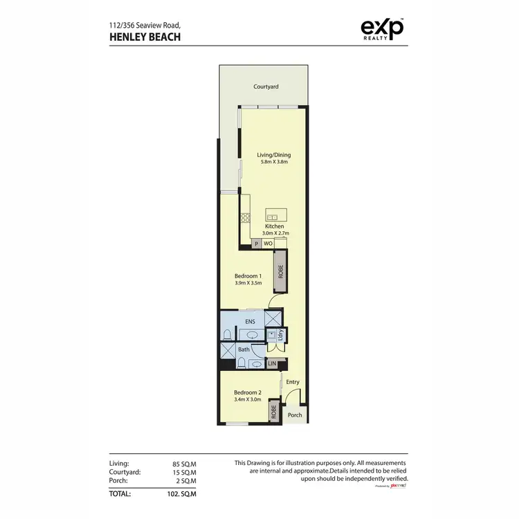 Floorplan of Homely apartment listing, 112/356 Seaview Road, Henley Beach SA 5022