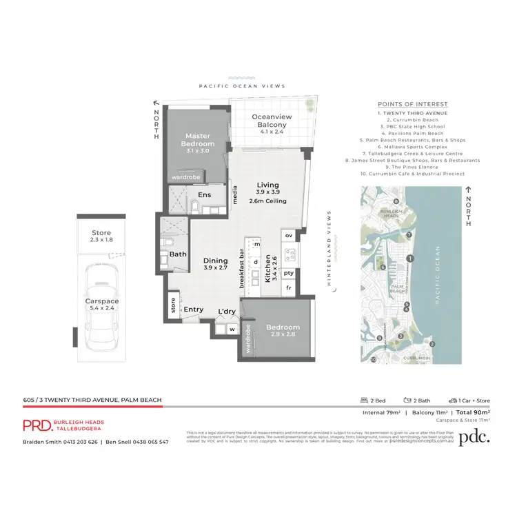 Floorplan of Homely unit listing, 605/3 Twenty Third Avenue, Palm Beach QLD 4221