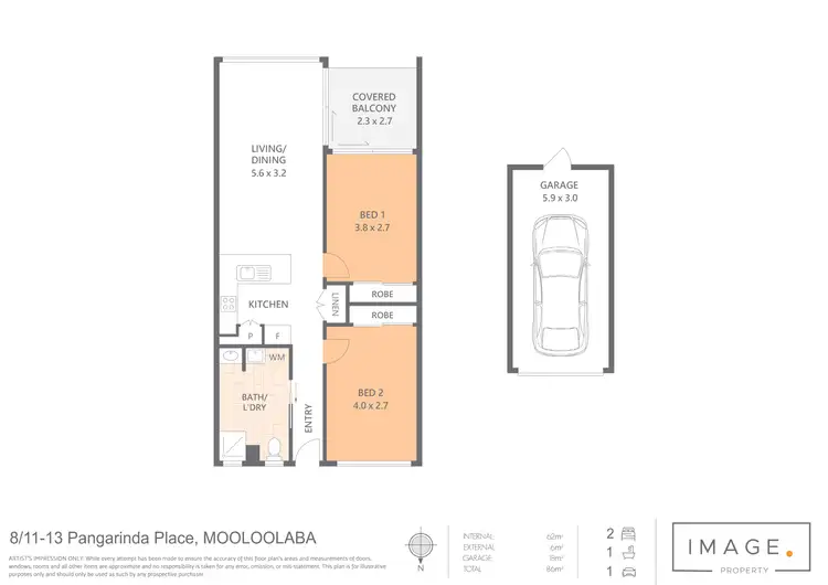 Floorplan of Homely unit listing, 8/11-13 Pangarinda Place, Mooloolaba QLD 4557