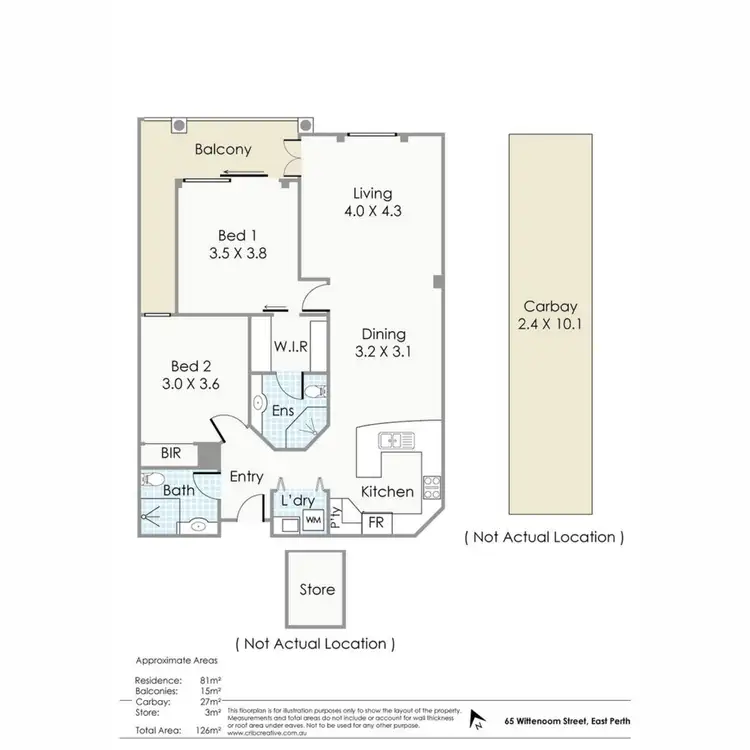 Floorplan of Homely apartment listing, 20/65 Wittenoom Street, East Perth WA 6004
