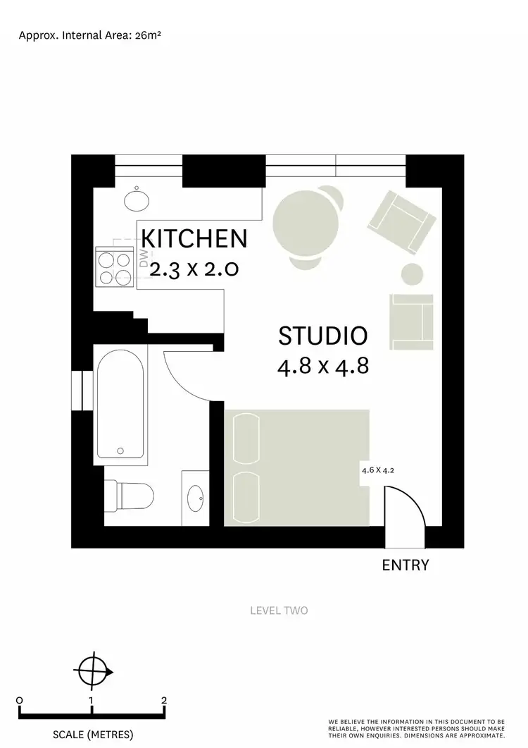 Floorplan of Homely studio listing, 44/3-5 Darley Street, Darlinghurst NSW 2010