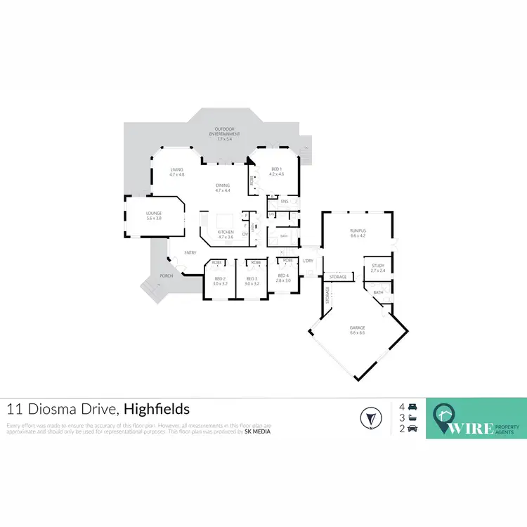 Floorplan of Homely house listing, 11 Diosma Drive, Highfields QLD 4352