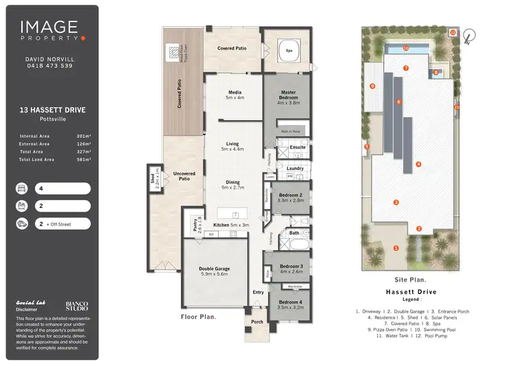 Floorplan of Homely house listing, 13 Hassett Drive, Pottsville NSW 2489