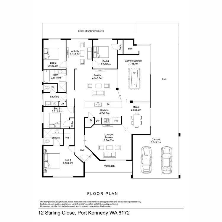 Floorplan of Homely house listing, 12 Stirling Close, Port Kennedy WA 6172