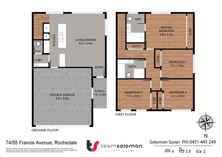 Floorplan of Homely townhouse listing, 74/55 Francis Avenue, Rochedale QLD 4123