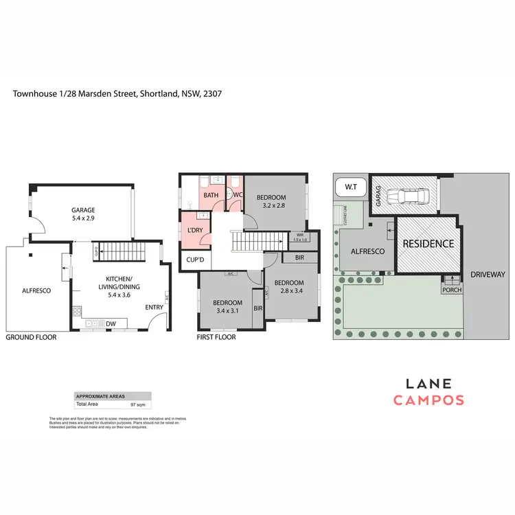 Floorplan of Homely townhouse listing, 1/28 Marsden Street, Shortland NSW 2307