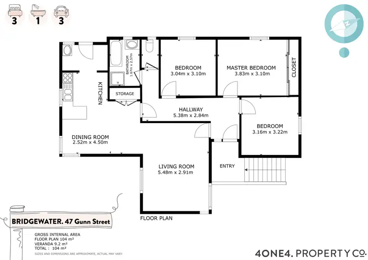 Floorplan of Homely house listing, 47 Gunn Street, Bridgewater TAS 7030