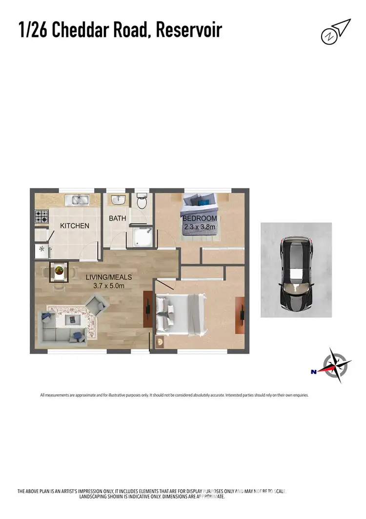 Floorplan of Homely unit listing, 1/26 Cheddar Road, Reservoir VIC 3073