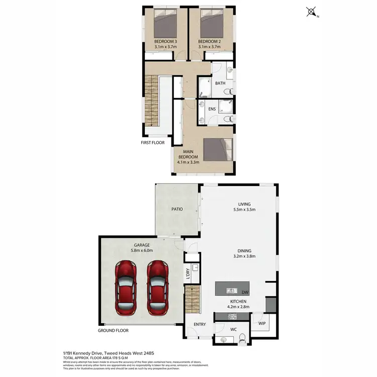 Floorplan of Homely townhouse listing, 6/191 Kennedy Drive, Tweed Heads West NSW 2485