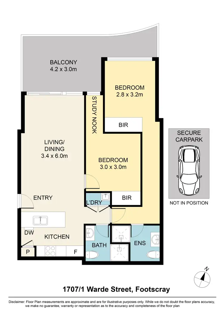Floorplan of Homely apartment listing, 1707/1 Warde Street, Footscray VIC 3011