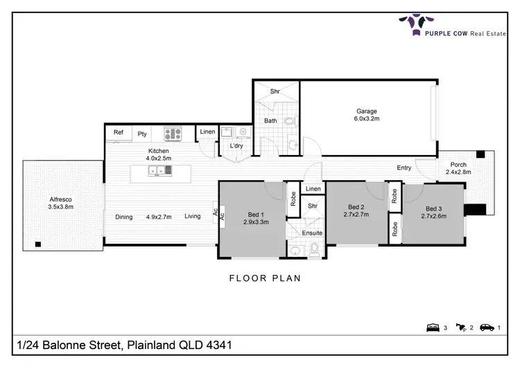 Floorplan of Homely unit listing, 1/24 Balonne Street, Plainland QLD 4341