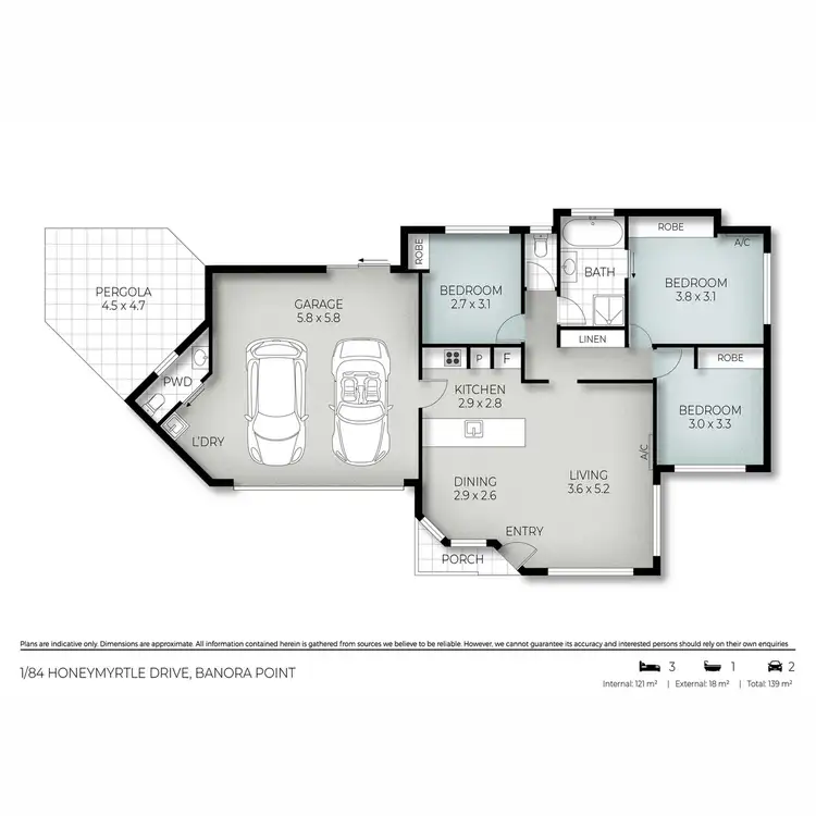 Floorplan of Homely semi-detached listing, 1/84 Honeymyrtle Drive, Banora Point NSW 2486